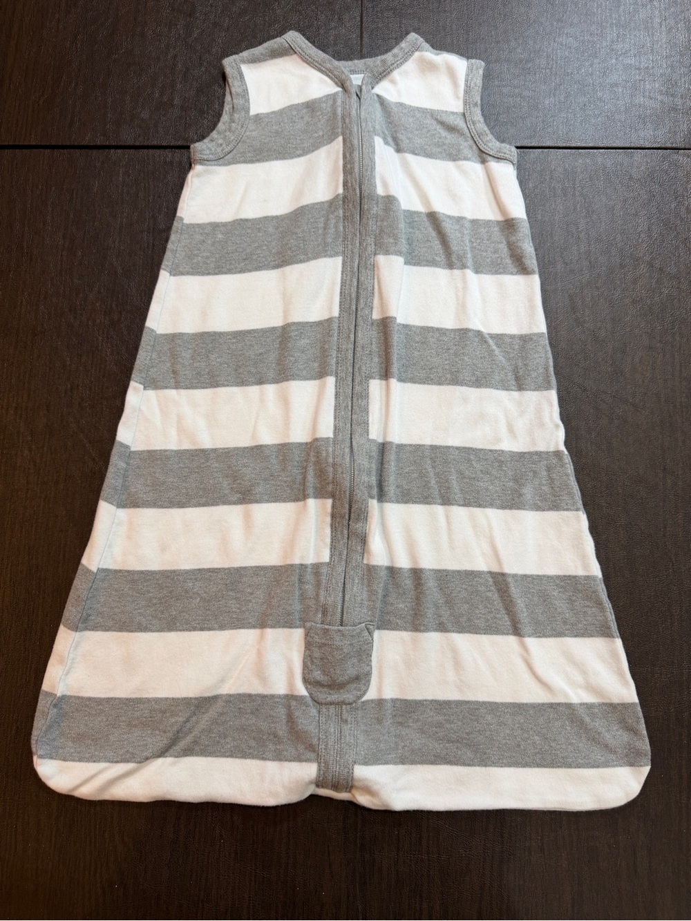 Burt's Bees Baby Striped Beekeeper Sleepsack 100% Cotton Gray White Sz S, 0-6M